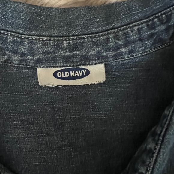 Women's Blue Denim Old Navy Vest Top Medium Wash Sleeveless Snap Jacket L - Picture 5 of 5